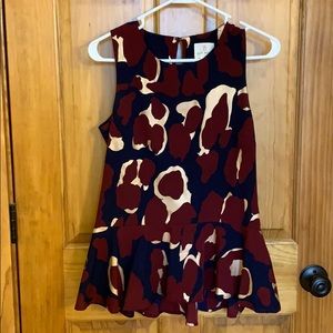 Size 2 Julie Brown sleeveless peplum top